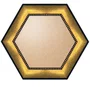 Moldura Pátina Escovada Com Bead & Reel Hexagonal para Quadros e Fotos com Fundo Mdf e Frente em PVC Antirreflexo - 6,8x1,6