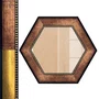 Moldura Pátina Escovada Com Bead & Reel Hexagonal para Quadros e Fotos com Fundo Mdf e Frente em Vidro - 6,8x1,6