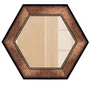 Moldura Pátina Escovada Com Bead & Reel Hexagonal para Quadros e Fotos com Fundo Mdf e Frente em Vidro - 6,8x1,6