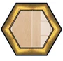 Moldura Pátina Escovada Com Bead & Reel Hexagonal para Quadros e Fotos com Fundo Mdf e Frente em Vidro - 6,8x1,6