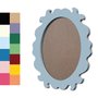 Moldura Provençal Colorida Oval em MDF 6mm Para Quadros Decorativos Com Fundo MDF
