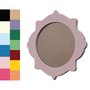 Moldura Provençal Colorida Redonda Em MDF 6mm Para Quadros Decorativos Com Fundo MDF