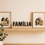 Palavra Decorativa Família com Suporte de Madeira