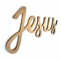 Palavra Decorativa Jesus Lettering Para Parede 35cm em Mdf Cru 6mm