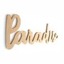 Palavra Decorativa Paradise Lettering Para Parede 35cm em Mdf Cru 6mm