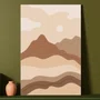 Placa Decorativa Arte Abstrata Boho Paisagem Montanhas Placa Decorativa Arte Abstrata Boho Paisagem Montanhas