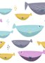 Placa Decorativa Baleias Coloridas