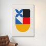 Placa Decorativa Bauhaus Formas Geométricas Coloridas