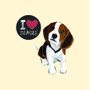 Placa Decorativa Cachorro Frase: "I Love Beagle" Bege