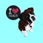 Placa Decorativa Cachorro Frase: "I Love Boxer" Azul