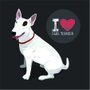 Placa Decorativa Cachorro Frase: "I Love Bull Terrier" Cinza