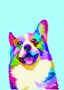 Placa Decorativa Cachorro Pop Art Lingua Para Fora Azul