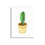 Placa Decorativa Cactus em Vaso Amarelo