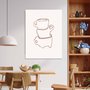 Placa Decorativa Canecas De Café Assimétricas Estilo Japandi