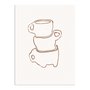 Placa Decorativa Canecas De Café Assimétricas Estilo Japandi