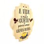 Placa Decorativa Cantinho do Café em Pinus A Vida é Muito Curta Para Tomar Cafés Ruins