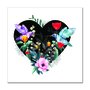 Placa Decorativa Coração com Folhas e Pássaros Beija Flor