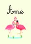 Placa Decorativa Dois Flamingos Apaixonados Frase: "Ame"