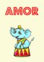 Placa Decorativa Elefante De Circo Com Chapéu Frase: "Amor"