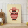 Placa Decorativa Estilo Pintura Mid Century Composição de Vaso sobre Toalha Amarela