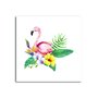 Placa Decorativa Flamingo com Flores Tropicais