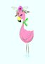 Placa Decorativa Flamingo Rosa Desenhado