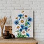 Placa Decorativa Flores Margaridas Vintage Farmhouse