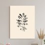 Placa Decorativa Folhas Abstratas Minimalistas Estilo Japandi