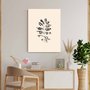 Placa Decorativa Folhas Abstratas Minimalistas Estilo Japandi