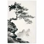 Placa Decorativa Ki Pintura de Árvore no Estilo Sumiê