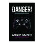 Placa Decorativa Nerd Geek Aviso Danger! Angry Gamer