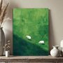 Placa Decorativa Ovelhas Em Um Pasto Verde Vintage