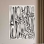 Placa Decorativa Padrão Abstrato Minimalista Estilo Japandi