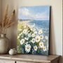 Placa Decorativa Praia Com Margaridas Vintage
