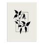 Placa Decorativa Ramo Com Flor Minimalista Estilo Japandi