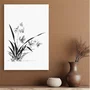 Placa Decorativa Ran Arte de Flor Ornamental Orquídea no Estilo Sumiê