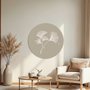 Placa Decorativa Redonda Folhas Ginkgo Biloba Estilo Japandi