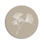 Placa Decorativa Redonda Folhas Ginkgo Biloba Estilo Japandi