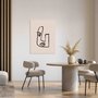 Placa Decorativa Rosto Com Linhas Abstratas E Minimalistas Estilo Japandi