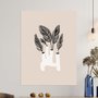 Placa Decorativa Vaso Moderno Com Folhas Estilo Japandi