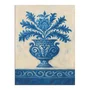 Placa Decorativa Vaso Ornamental em Azul e Branco: Estampa de Acanto e Arabescos Estilo Delft ou Chinesaria