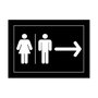 Placa Indicativa para Banheiros Feminino e Masculino - Direita