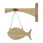 Placa Mão Francesa Decorativa Peixe em Madeira Pinus Estilo Náutico e Base para Artesanato