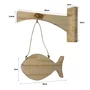 Placa Mão Francesa Decorativa Peixe em Madeira Pinus Estilo Náutico e Base para Artesanato