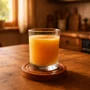 Porta Copo Redondo Com Frisos Em Madeira Pinus Apoio De Mesa Para Drinks E Taças