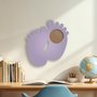Porta Maternidade Colorido Em Forma de Pezinhos Em Mdf Com PVC Antirreflexo