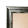 Porta Retrato Com Moldura Chanfrada Com Padrão Oval Gravado Efeito Aço Metal Escovado Com Suporte E Frente Em PVC Antirreflexo - 4,6x2,1
