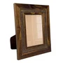 Porta Retrato Com Moldura com Friso e Gravação de Padrão de Traços com Suporte e Frente em Vidro - 6,6x1,7