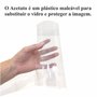 Porta Retrato de Moldura Laqueada Gesso com Filete Dourado e Acetato Mais Fundo com Suporte - 3x1,5
