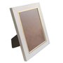 Porta Retrato de Moldura Laqueada Gesso com Filete Dourado e PVC Mais Fundo com Suporte - 3x1,5